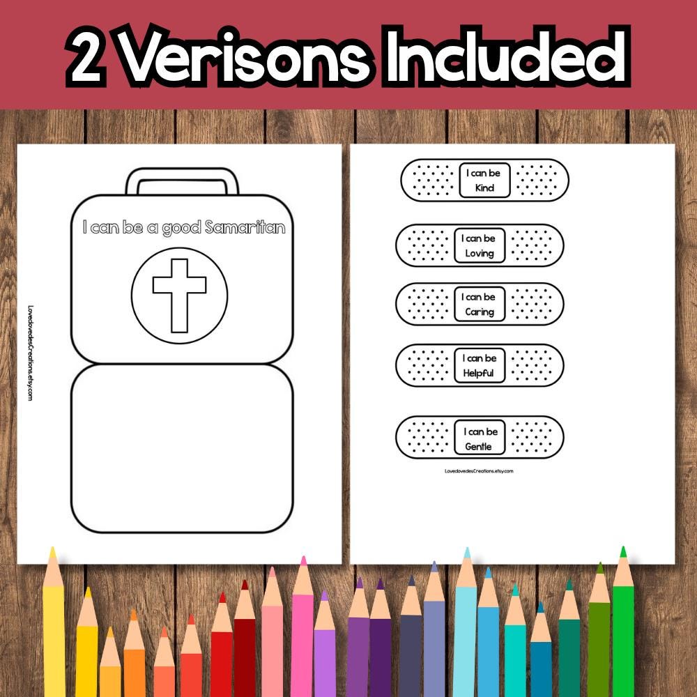 Good Samaritan Paper Bag Bible Craft Activity: Printable Coloring Page ...