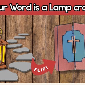 Your Word is a Lamp to my Feet Craft, Psalm 119:105 Craft, Your Word is a Light to my Path Craft, Memory Verse Craft for Kids