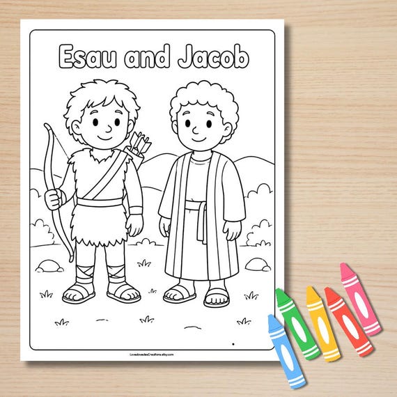 Jacob and Esau Bible Coloring Page, Esau Sells His Birthright Coloring Page (PDF Download)