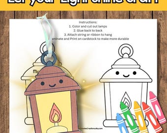 Let Your Light Shine Before Men Bible Verse Lamp Craft, Bible Verse Coloring Page (PDF File)