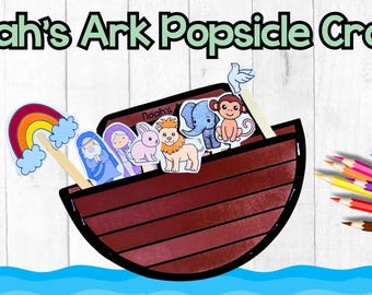 Noah's Ark Popsicle Stick Craft: Sunday School Printable (PDF Download