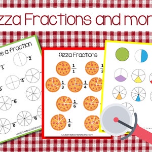Pizza Fractions Printable, Fractions Worksheets, Fractions Printables, Pizza fractions, Fractions Activity