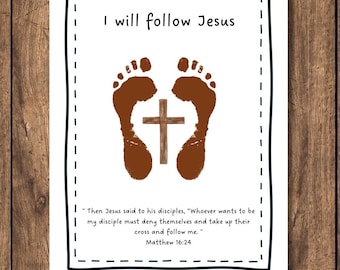 I Will Follow Jesus Footprint Bijbelknutsel: zondagsschoolactiviteit (pdf)