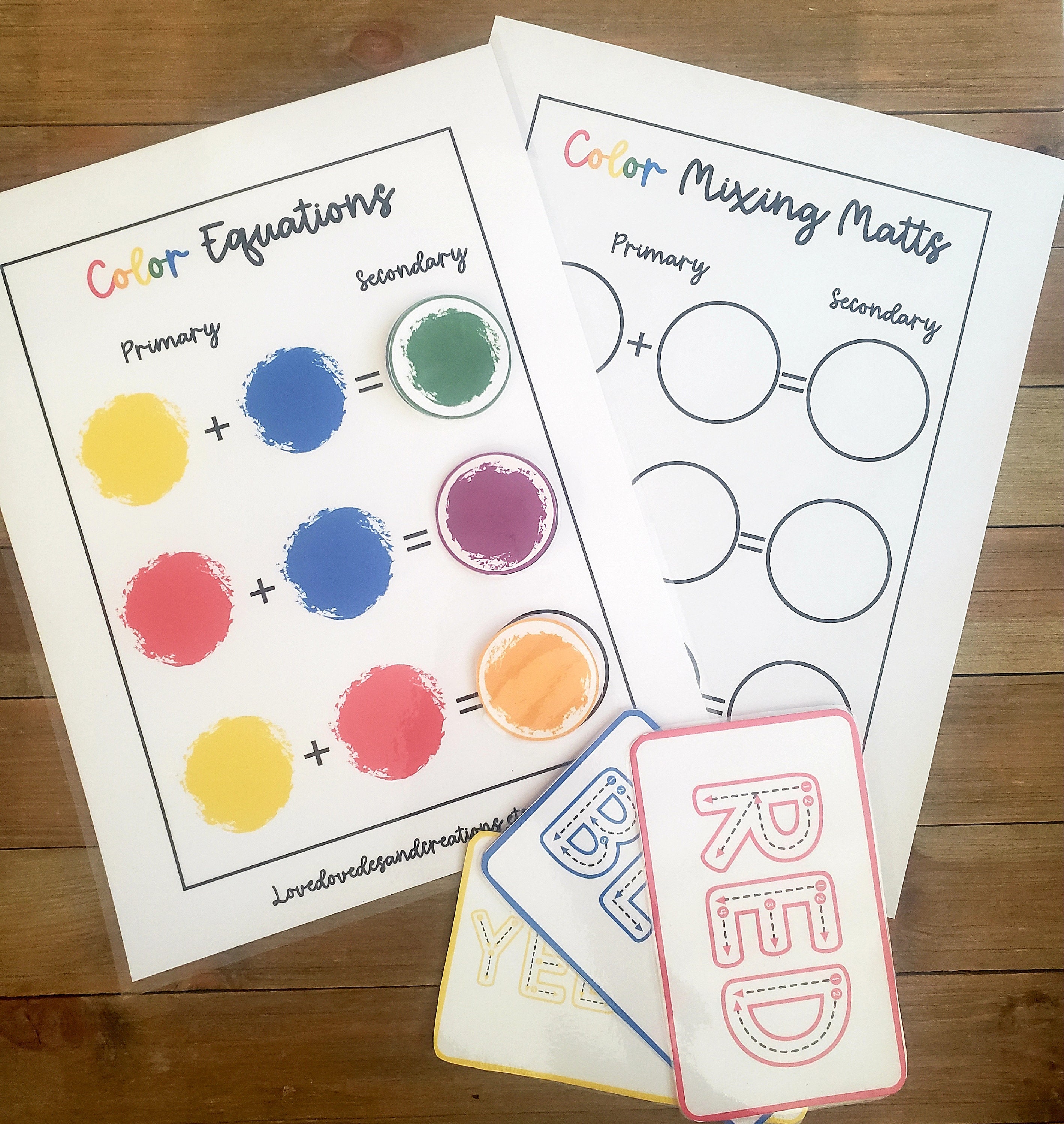 COLOR MIXING MAT, Color Mixing Printable, Color Mixing Worksheet