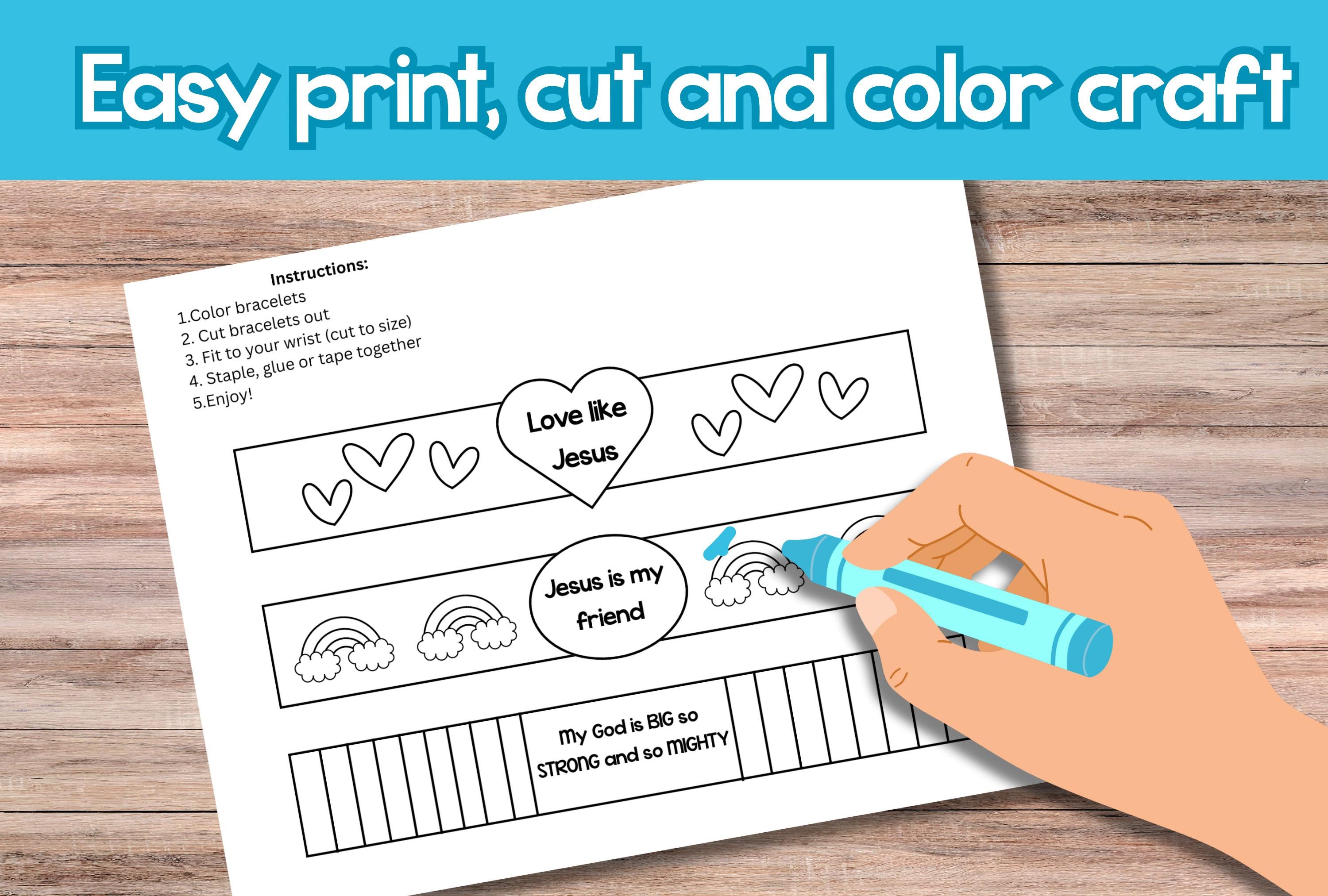 Jesus Printable Paper Bracelets: Sunday School Bible Craft (PDF ...