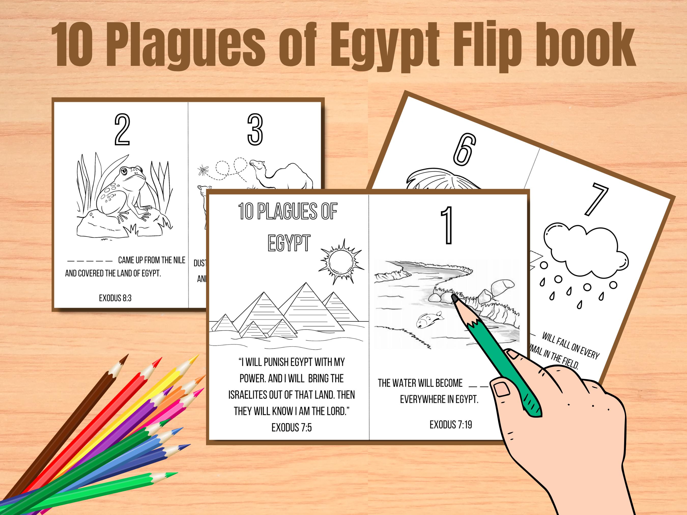 10 Plagues of Egypt Printable Flip Book: Bible Lesson Activity (PDF) - Etsy