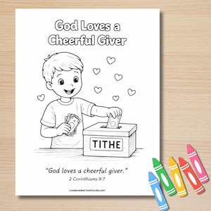 Gud älskar en glad givare Bibelvers målarbild, glad givare pyssel (PDF-nedladdning)