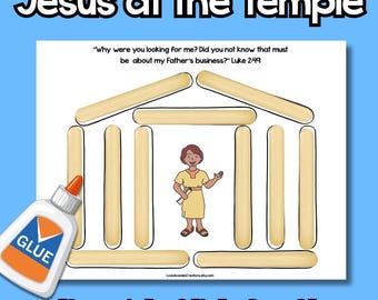 Boy Jesus at the Temple Popsicle Stick Craft (PDF Download)