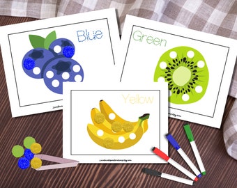 Fruit Color Sorting Mats: Fine Motor Skills Activity (PDF Pattern)