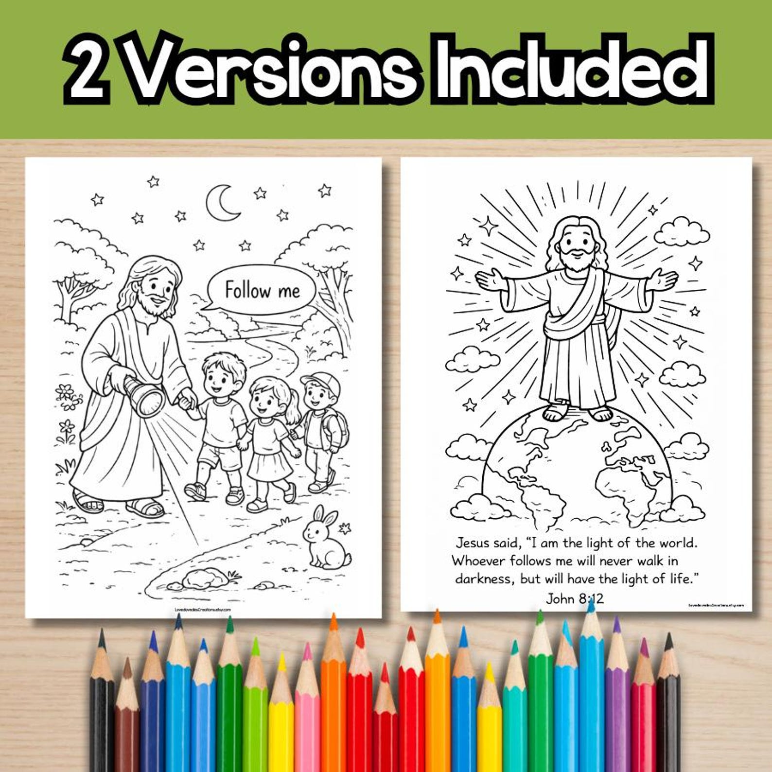 I Am the Light of the World Coloring Page, John 8:12 Coloring Page for ...