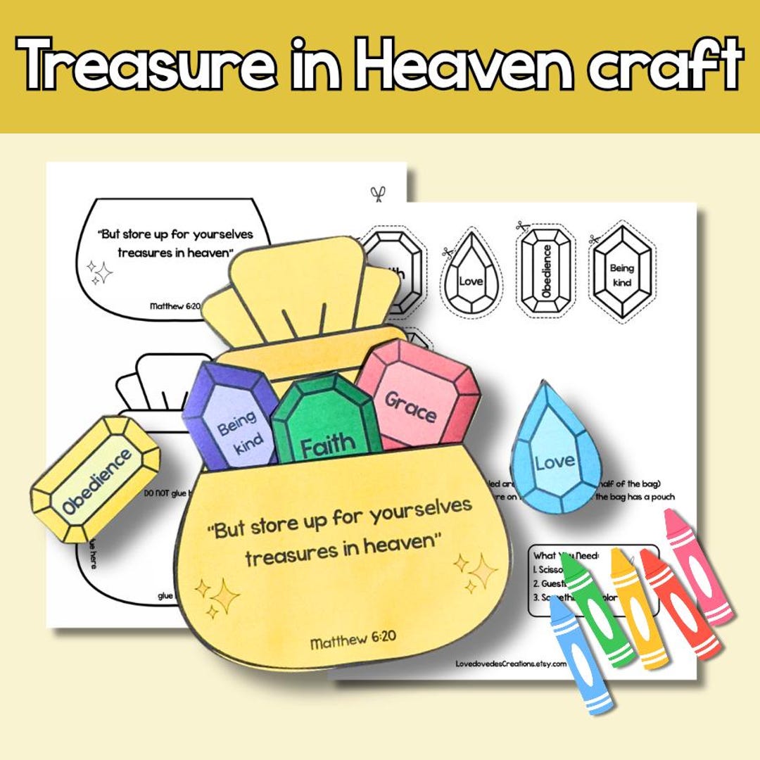 Store up Treasure in Heaven Bible Craft: Sunday School Bible Craft PDF ...