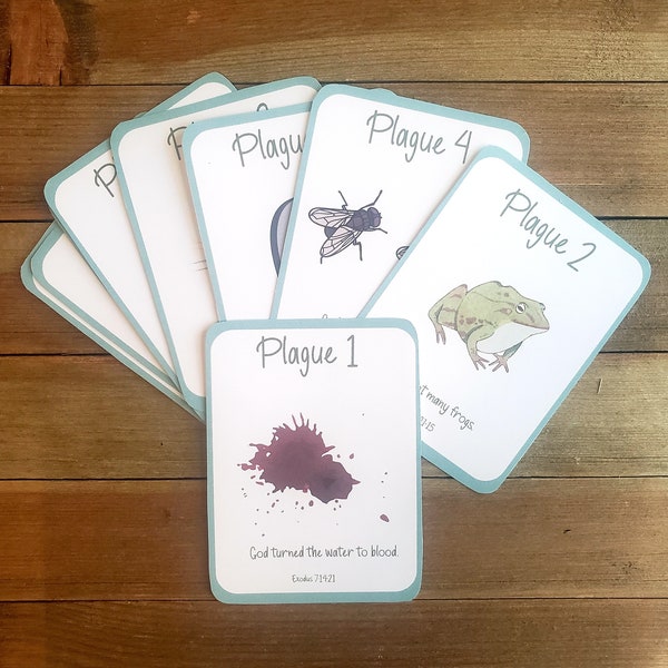 10 Plagues of Egypt  flash cards, 10 plagues of Egypt activity,Bible story activity, bible verse flash cards