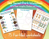 Bible Themed Pre-K Worksheets: ABC, Number & Shape Recognition (PDF Printable)