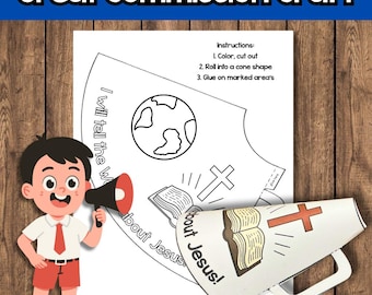 The Great Commison Bible Craft and Coloring Page Sunday School Activity (PDF)