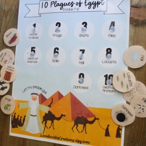 10 Plagues of Egypt Bible Busy Book Activity, 10 Plagues of Egypt Sunday School Activity, Bible Morning Basket, 10 Plagues od Eqypt Matching