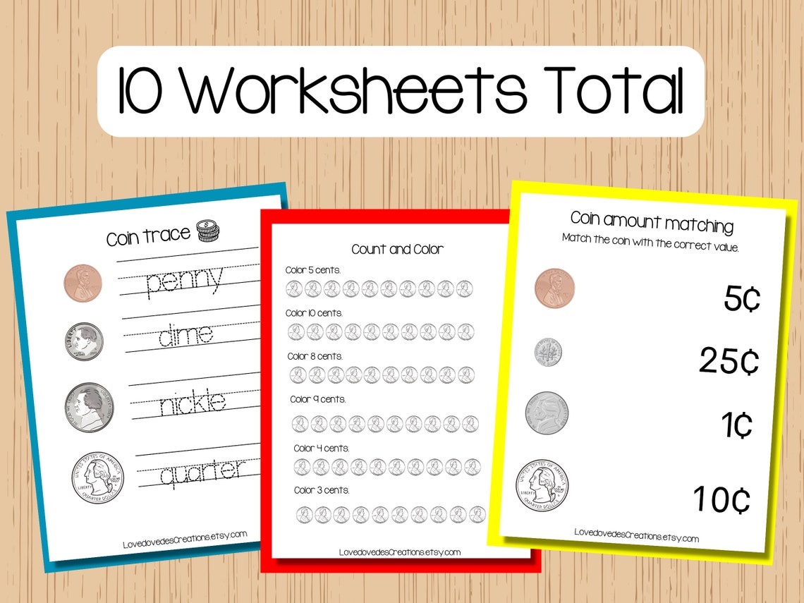 Intro to Money Worksheets ,learning About Money Worksheet Prek, Money