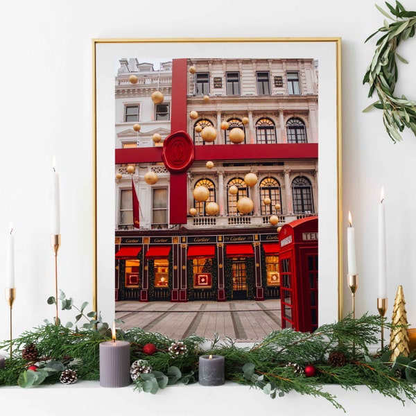 London Cartier Christmas display print, london paint xmas photography