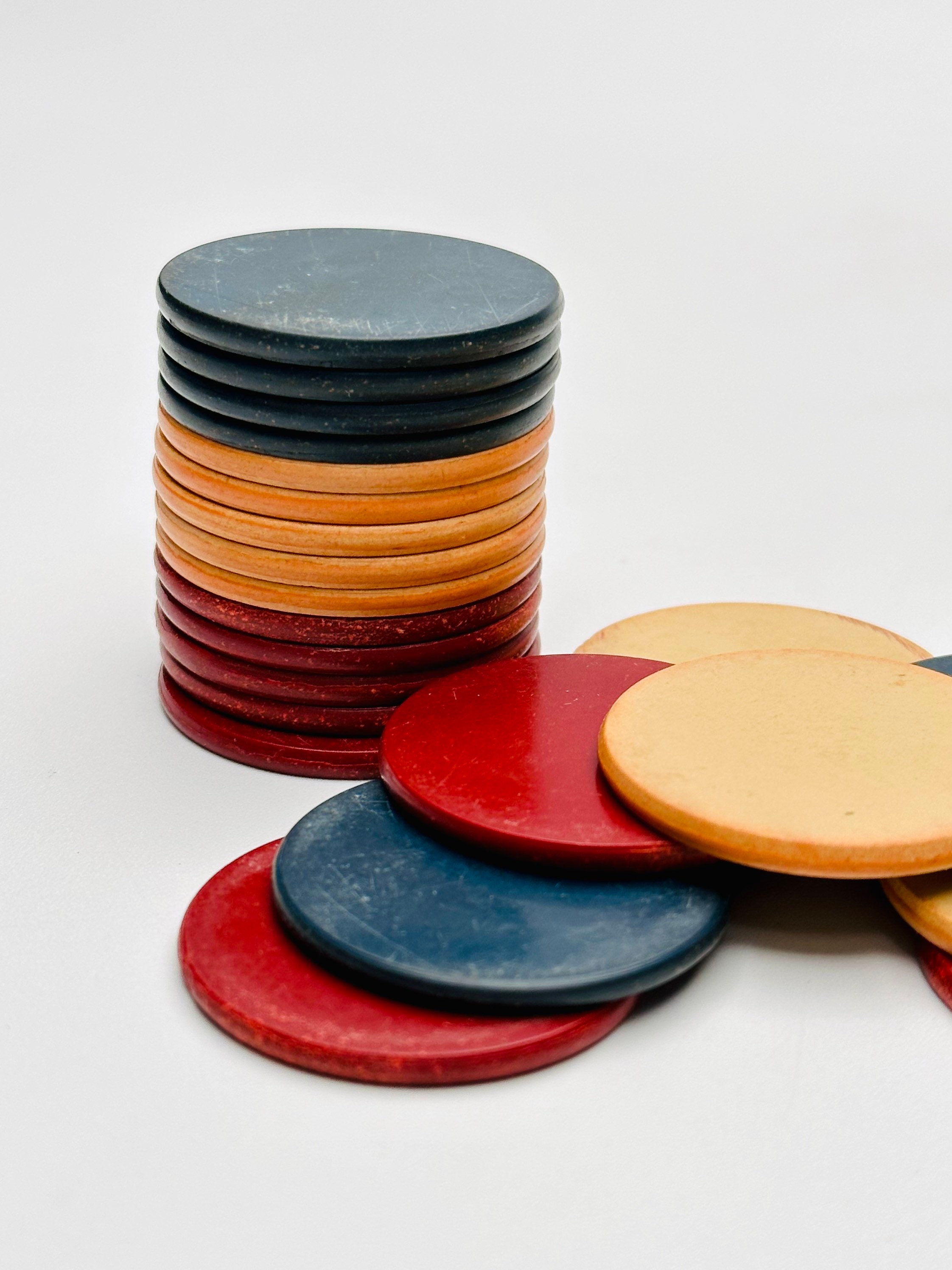 Vintage Poker Chip Holder & Clay Poker Chips / Four Slot Etsy