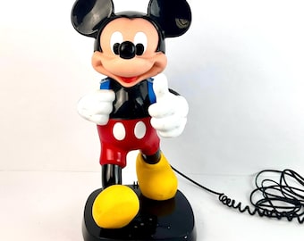 Vintage 1987 Mickey Mouse Tyco Figural Desk Telephone Collectible Hong Kong