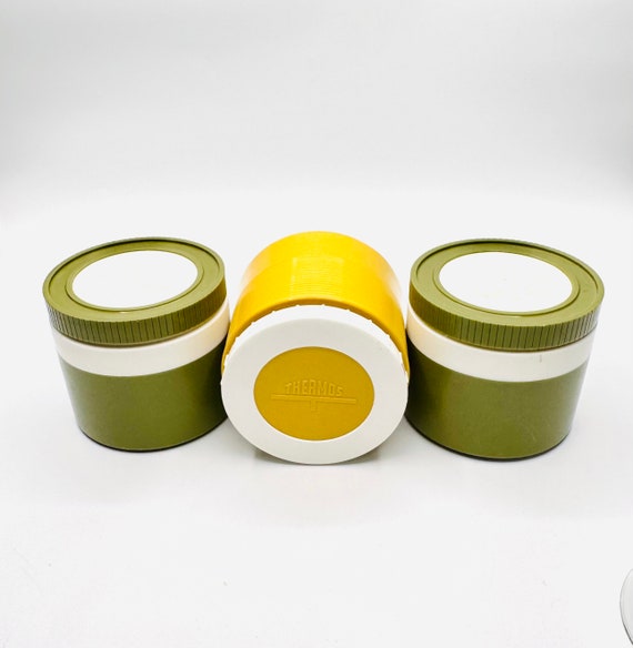 Vintage Thermos Containers Set of 1970s Green Yellow King