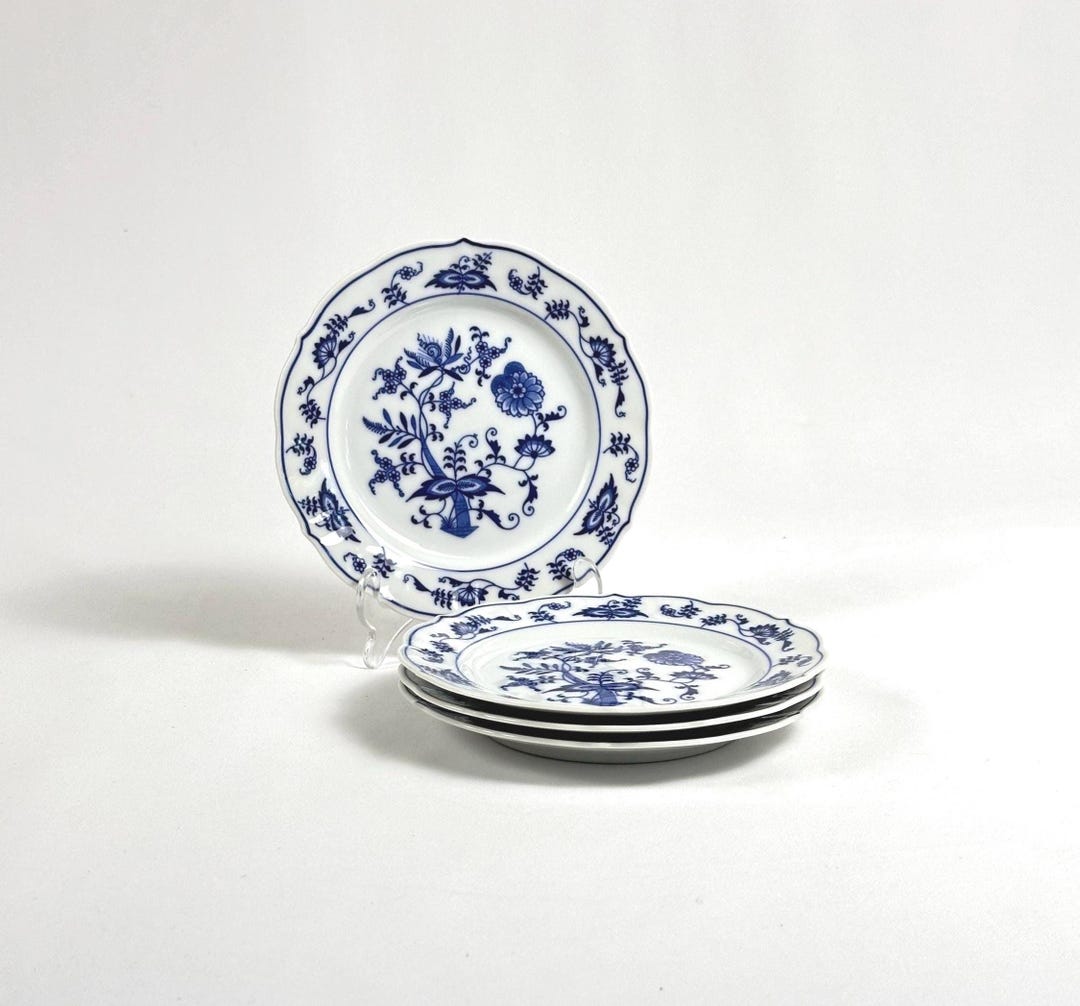 Vintage Blue Danube Bread/dessert Plates 6.75 Set of 4 White Porcelain ...