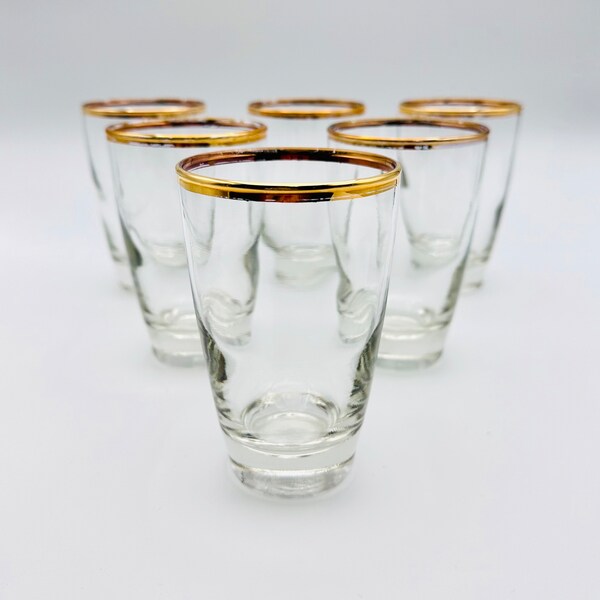 Gold Rim Drinking Glasses Etsy