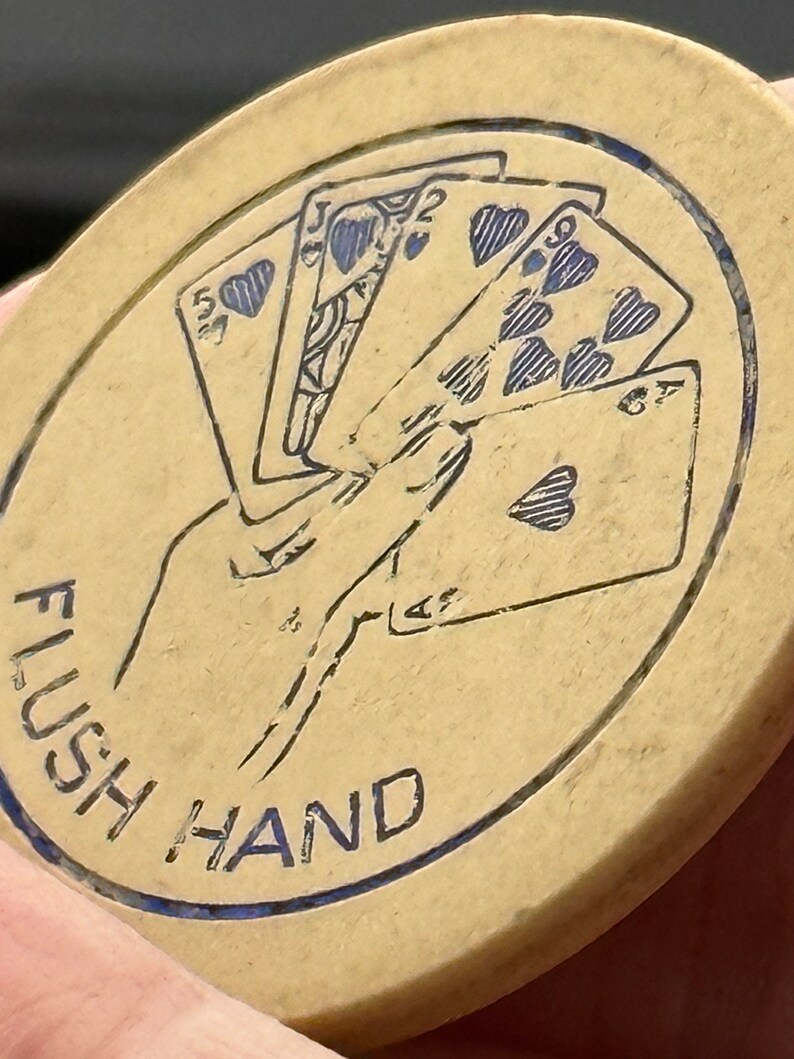 Antique Clay Poker Chips With Leather Case Etsy