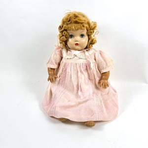 Antique 1930s Horsman Composition Mama Doll – 20” Sleepy Eyes, Cry Box, Pink Dress & Bonnet – Antique Baby Doll