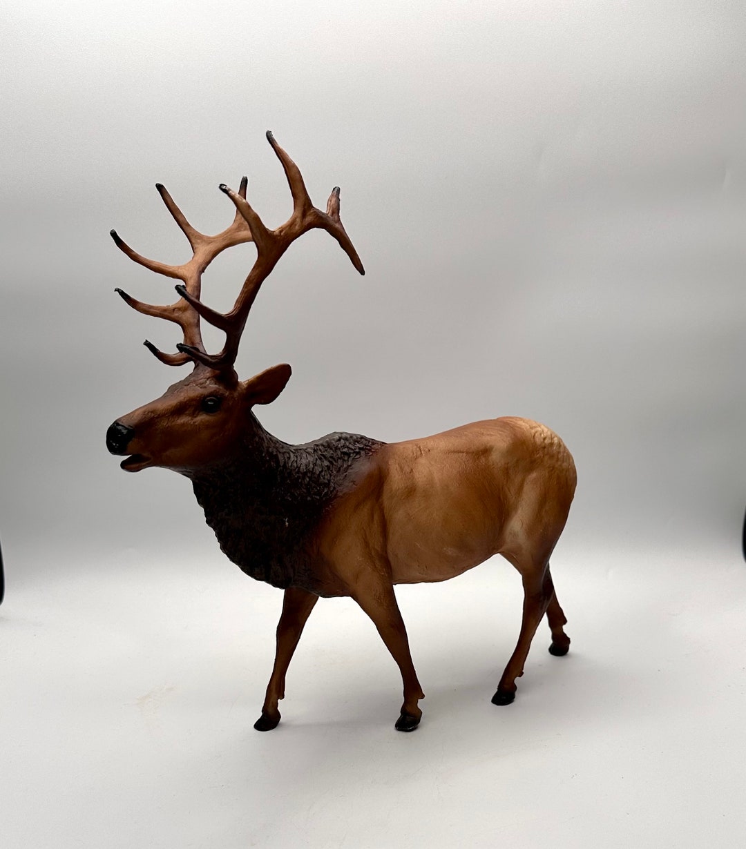 Vintage Breyer Bull Elk Figurine With Detailed Antlers, Model 77, 1960s70s Collectible Figurine