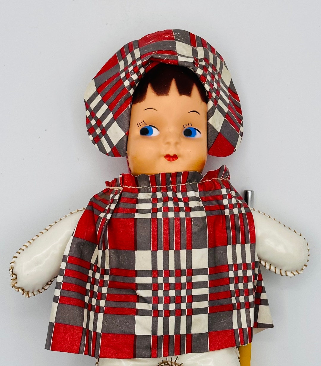 Vintage Carnival Doll / Plastic Face Vinyl Body / Rare Carnival Prize