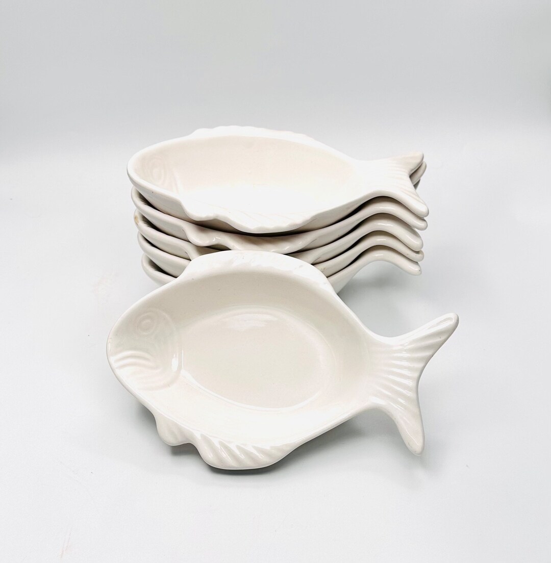 Vintage California Pottery Fish Shaped Bowls / Set of 6 / Soup Etsy