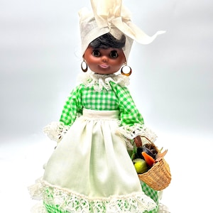 Vintage Gambina New Orleans Market Doll 12 Green Gingham Dress Collectible African American Doll With Stand Etsy Canada