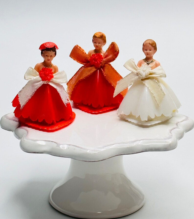Vintage Cake Topper Ladies Set of 3 Etsy