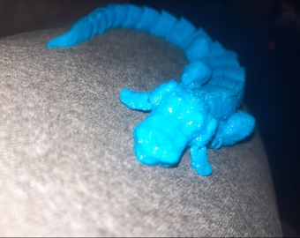 Blue 3D printed falcor from the never ending story