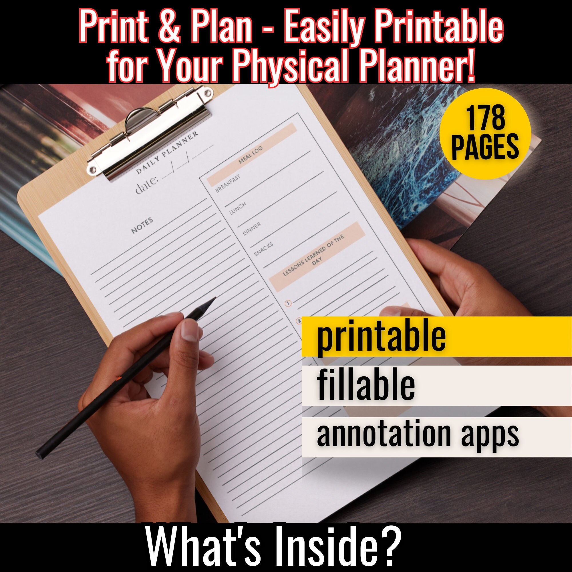 Printable PDF Planner Bundle - 22 Templates for Daily, Weekly, Monthly ...