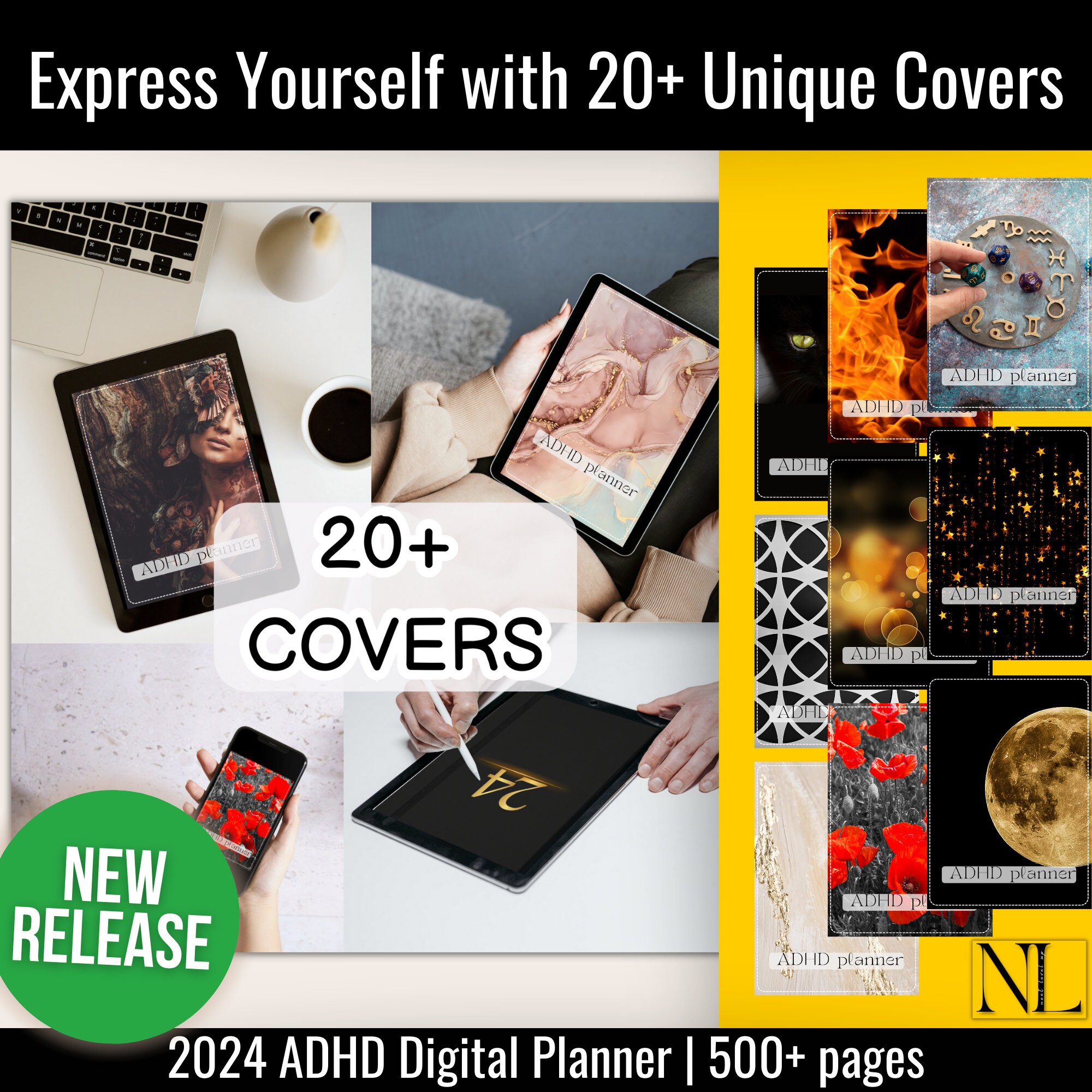 ADHD Digital Planner 2024, Adult ADHD Planner, Adhd Organizer 2024 ...