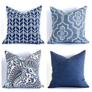 Indigo and White Bohemian Decorative Throw Pillow Covers 10 - Etsy