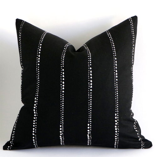 Modern Farmhouse Black and White Stripe Decorative Throw Etsy