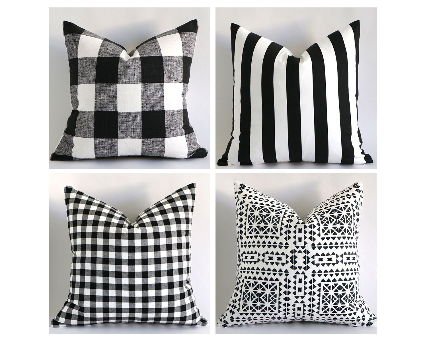 Black and White Farmhouse Decorative Throw Pillows Etsy