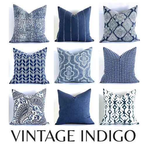 Blue and White Bohemian 12x18 Lumbar Pillow Covers 9 More Etsy
