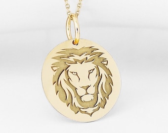 Gold Plated Lion Head Necklace Gold Plated Pendant and Chain Minimalist Jewellery. Etsy