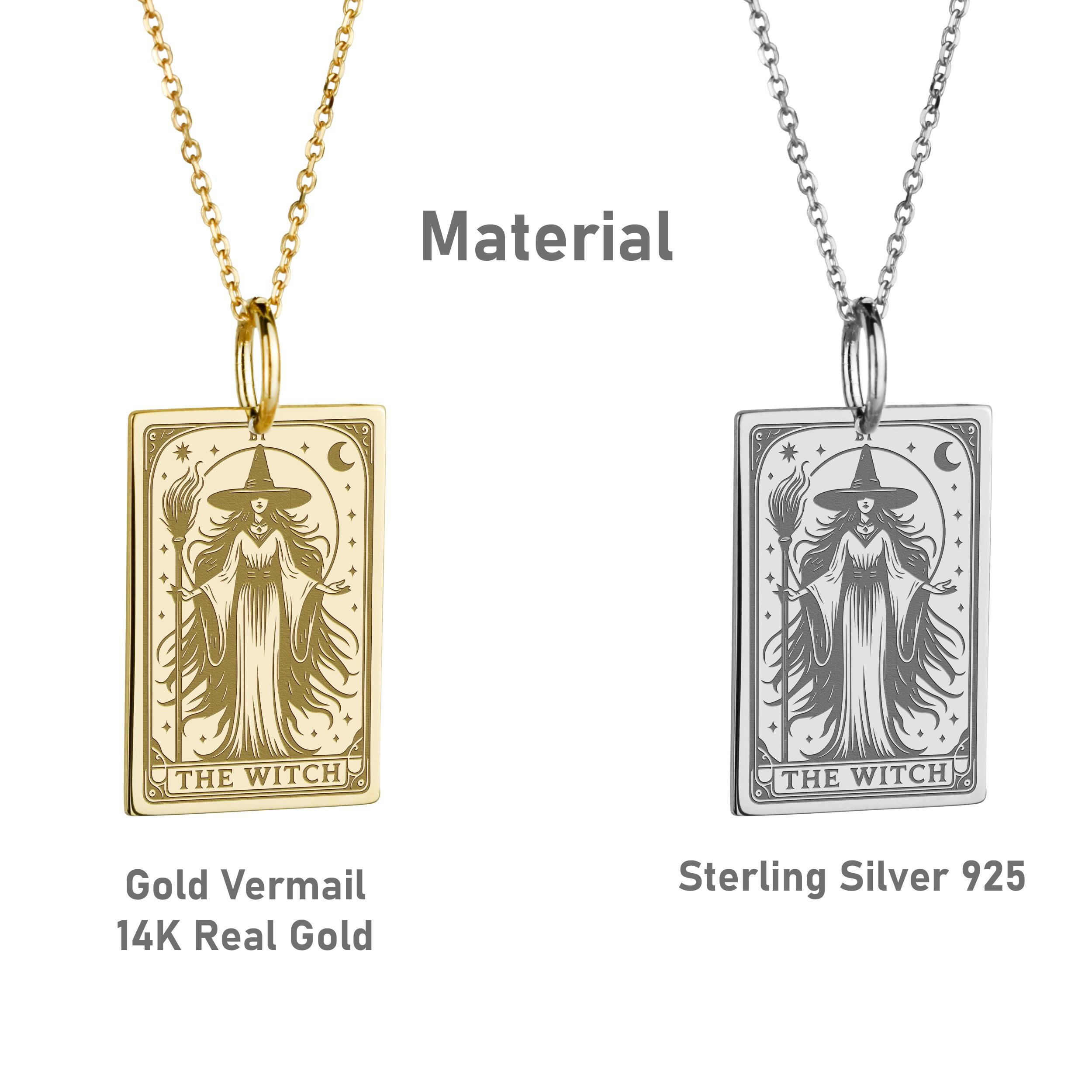 14K Gold the Witch Necklace for Women, Personalized Occult Jewelry ...