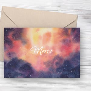 Carte double avec enveloppe "Merci" A6