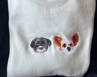 Group of Pets Embroidered Sweater | Custom Pet Embroidered Sweatshirt| Pet Gift Commission