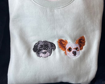 Group of Pets Embroidered Sweater | Custom Pet Embroidered Sweatshirt| Pet Gift Commission