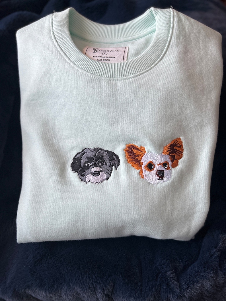 Group of Pets Embroidered Sweater Custom Pet Embroidered Sweatshirt Pet Gift Commission image 1