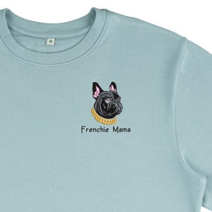Pull bouledogue français brodé | maman chien | Cadeau Frenchie | Coton biologique uniquement