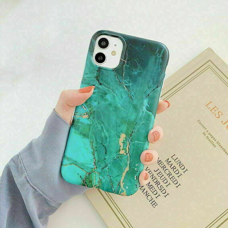 Marble Geometric pattern phone cases for iPhone Cover for Apple Phone 13,13PRO, 13 Pro Max, 12/12 PRO, 12 Pro Max,, X, XR,XS 8/8 7/7 Green & Gold