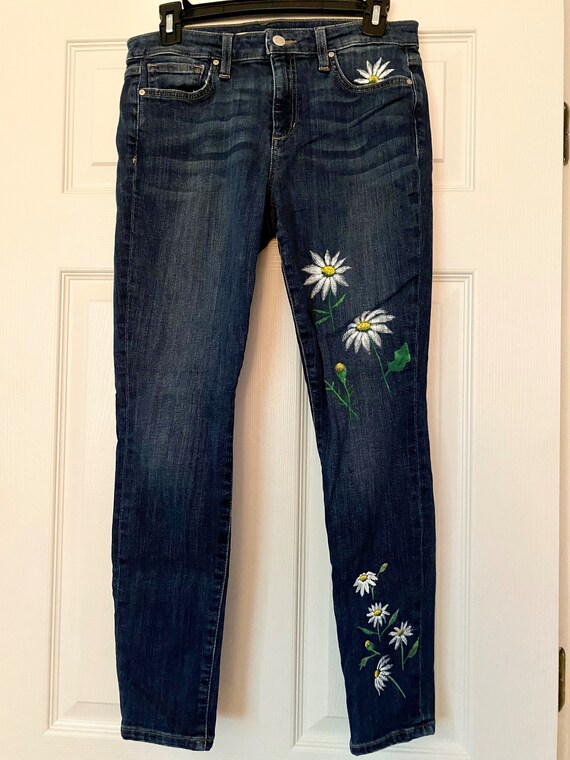 Painted Daisy Denim Etsy