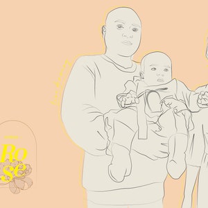 Custom Line Family Portrait from Photo